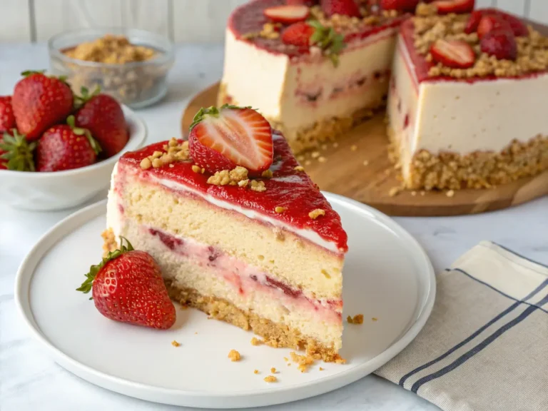 7 Irresistible Reasons to Try Strawberry Cheesecake Crunch Cake Today 1 strawberry cheesecake crunch cake