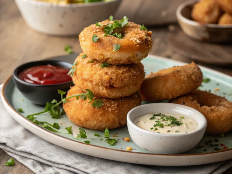 crispy chicken and potato doughnuts